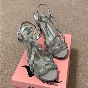 Silver Prom Heels